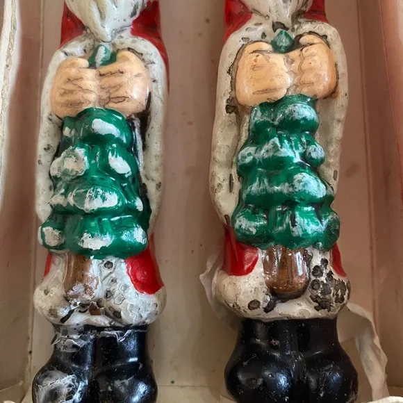 Vintage Gurley Santa Claus Holiday Tapor Candles Set of 2 - Picture 2 of 7